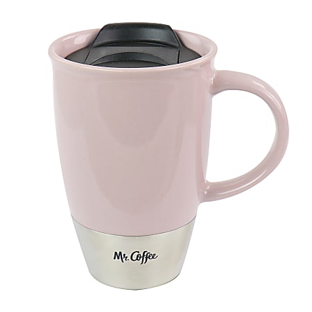 Mr. Coffee 3-Piece Stoneware Travel Mug Set, 14 Oz, Assorted Colors