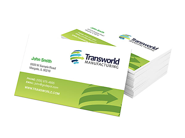 Full-Color Business Cards, 3 1/2" x 2", 16 Pt, Glossy White, Box Of 250