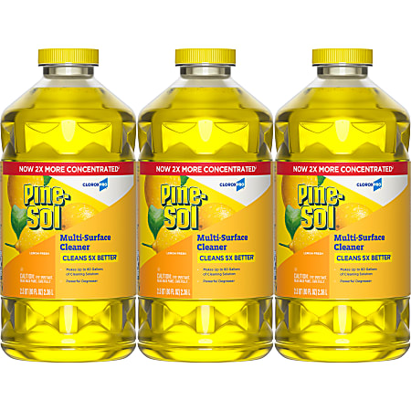 CloroxPro Pine-Sol Multi-Surface Cleaner, Lemon Fresh, 80 Fl Oz, Pack Of 3 Bottles