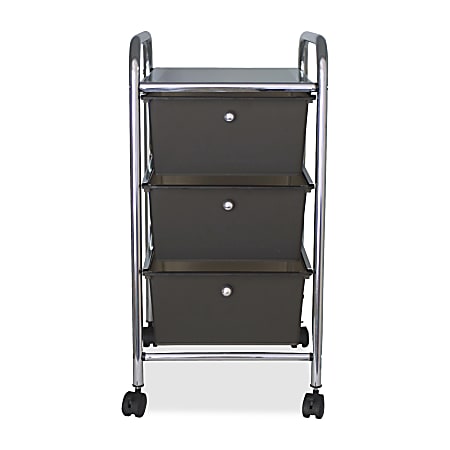 Advantus 3-Drawer Organizer With Casters, 27"H x 15 1/2"W x 13"D, Smoke