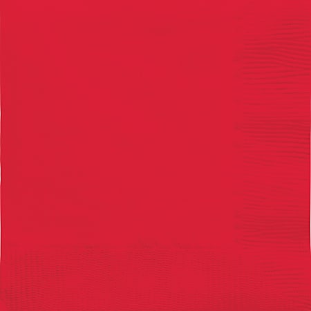 Amscan 2-Ply Lunch Napkins, 6-1/2" x 6-1/2", Red, Pack Of 32 Napkins