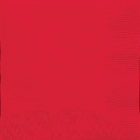 Amscan 2-Ply Lunch Napkins, 6-1/2" x 6-1/2", Red,