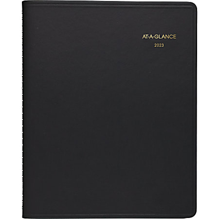 AT-A-GLANCE Triple View 2023 RY Weekly Monthly Appointment Book, Black, Large, 8 1/4" x 11"