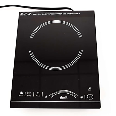 Avanti Products Portable Induction 1-Burner Cooktop With Auto Shut-Off, Black