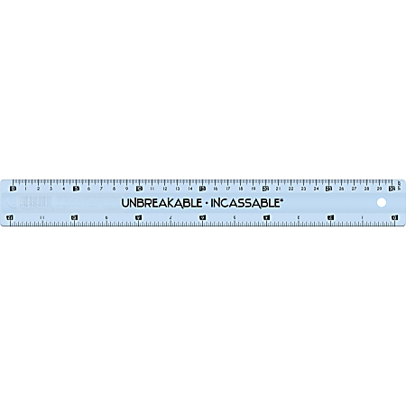 Helix Unbreakable Ruler - 10" Length - Imperial, Metric Measuring System - Transparent - 10 / Box - Clear
