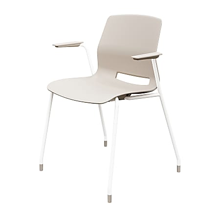 KFI Studios Imme Stack Chair With Arms, Moonbeam/White
