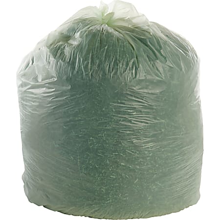 Stout® EcoSafe-6400 Compostable Compost  Bags, 0.85 mil, 64-Gallon, Green, Box Of 30