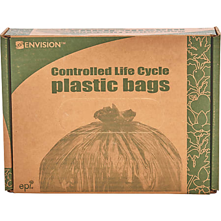 Controlled Life Cycle Trash Garbage Bags, 0.8 mil, 30 Gallon, Brown, Box Of  60