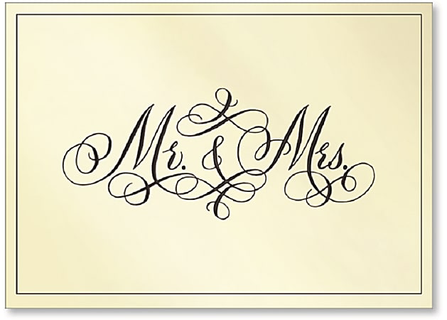 Viabella Wedding Greeting Card With Envelope, Mr. And Mrs., 5" x 7"