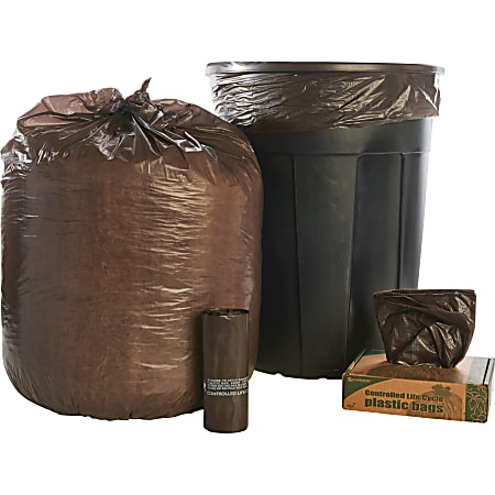 Brown outlet garbage bags
