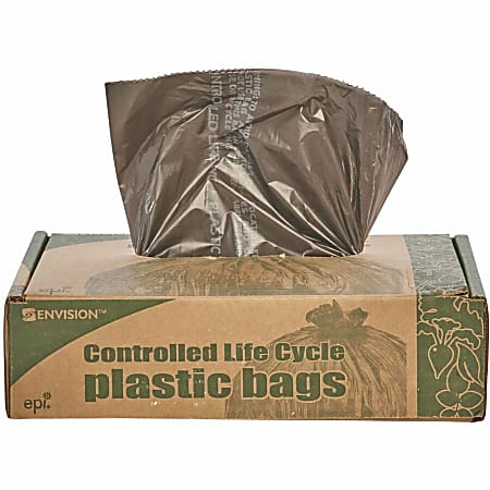 Controlled Life Cycle Trash Garbage Bags 1.1 mil 39 Gallon Brown Box Of 40  - Office Depot