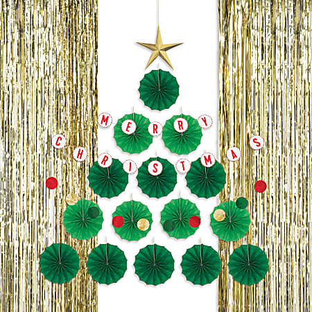 Amscan 244248 Christmas Tree Wall Decorating Kit, Multicolor