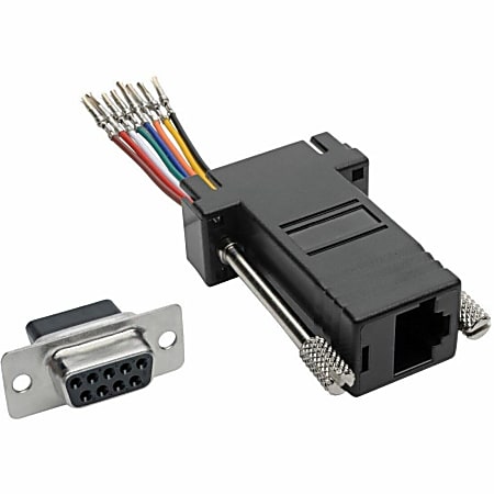 Eaton Tripp Lite Series DB9 to RJ45 Modular Serial Adapter (F/F), RS-232, RS-422, RS-485 - 1 x DB-9 Female Serial - 1 x RJ-45 Female Network - Black