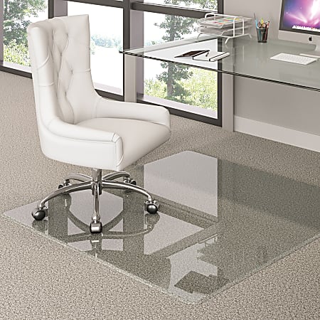 Deflect O Premium Glass Chair Mat For Hard Floors And Carpet Rectangular 46 x 46