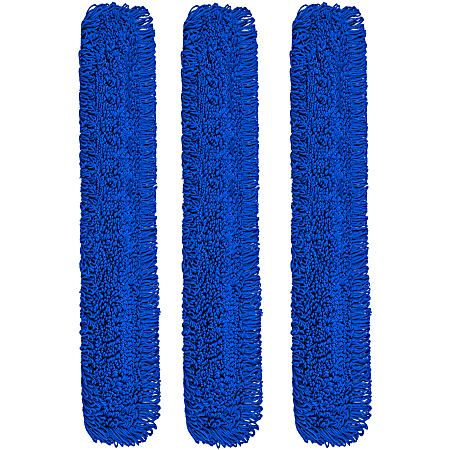 Gritt Commercial Microfiber Looped Dust Mop Pad Head, 60", Blue, Pack Of 3 Pad Heads
