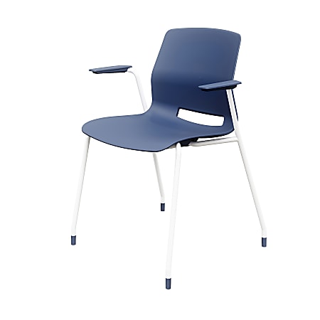 KFI Studios Imme Stack Chair With Arms, Navy/White