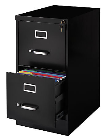 WorkPro® 22"D Vertical 2-Drawer File Cabinet, Metal, Black