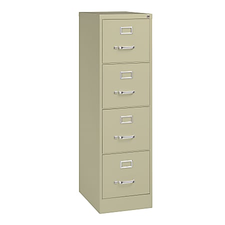 WorkPro 22"D Vertical 4-Drawer Letter-Size File Cabinet, Metal, Putty