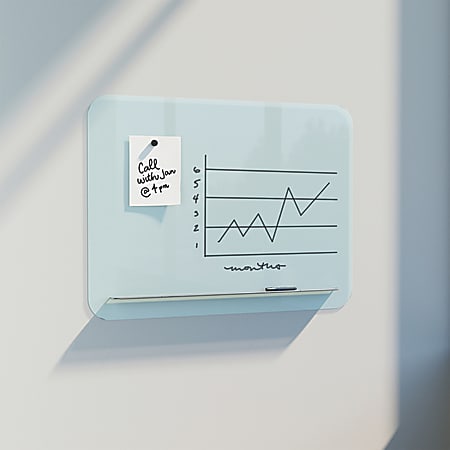 U Brands Magnetic Dry-Erase Board, Glass, 47" X 35", White, Frameless
