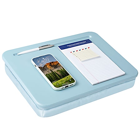 LapGear Compact Lap Desk With Cushioned Zipper Storage Pouch, 14-1/2" x 10-1/2", Blue