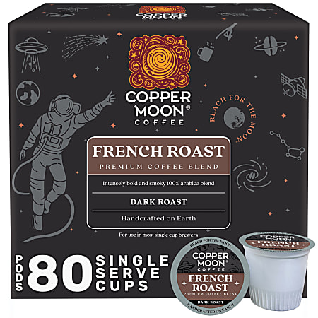 Copper Moon Single-Serve Coffee Pods for Keurig K-Cup Brewers, Dark Roast, French Roast Blend, 80 Count