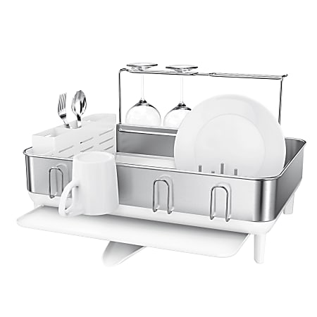 simplehuman Steel Frame Dish Rack, 11-1/2”H x 20-1/4”W x 22-5/16”D, White