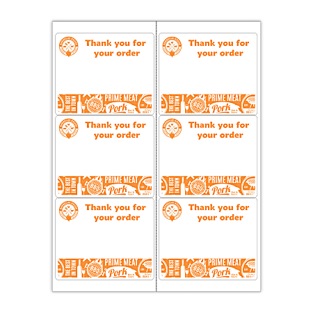 Custom Printed 1-Color Laser Sheet Labels And Stickers, 3-1/3" x 4" Rectangle, With Perforation, 6 Per Sheet, 100 Sheets Per Box