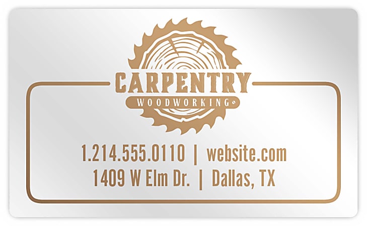 Custom 1-Color Foil-Stamped Labels And Stickers, 1-1/2" x 2-1/2" Rectangle, Box Of 500 Labels