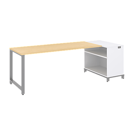 BBF Momentum 72" Desk With 30" Storage, 29 1/2"H x 79 1/2"W x 36"D, Natural Maple, Premium Installation Service