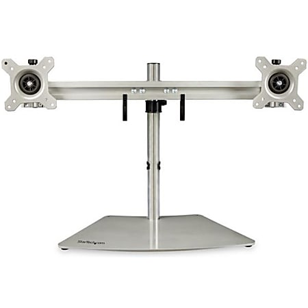 StarTech.com Dual-Monitor Stand - Horizontal - For up to 24 VESA Mount Monitors - Silver - Up to 24 Screen Support - ARMDUOSS