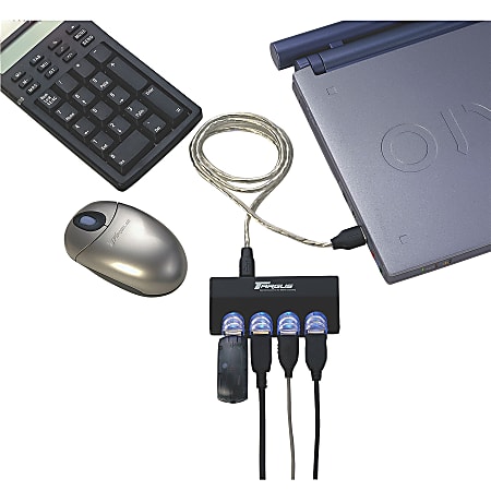 Targus Ultra Mini 4-Port USB Hub - 4 x 4-pin Type A USB 1.1 USB, 1 x 4-pin Type B USB 1.1 USB - External