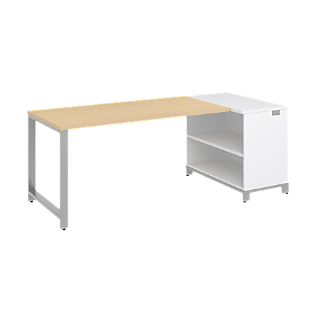BBF Momentum 60" Desk With 30" Storage, 29 1/2"H x 79 1/2"W x 36"D, Natural Maple, Premium Installation Service