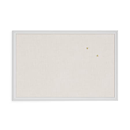 U Brands Linen Bulletin Board, 30" X 20", White Wood Frame