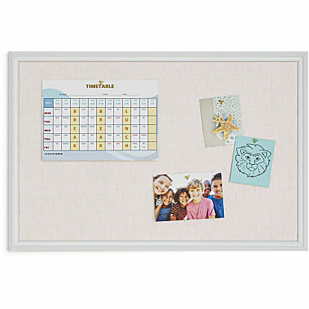 Tablero De Corcho U Brands Farmhouse - Tablón De Anuncios De Lino, 30 X 20 Pulgadas Marco De Madera Blanca 2074u00 01 Y Pizarra Magnetica 20 X 30 Pulgadas Marco Cork Board