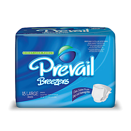 Breezers® By Prevail® Adult Briefs, Large, 45"-58", Blue, Box Of 18