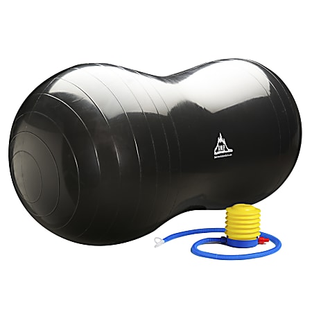 Black Mountain Products Peanut Stability Ball With Pump, 10 1/4"H x 5 1/2"W x 7 1/4"D, Black