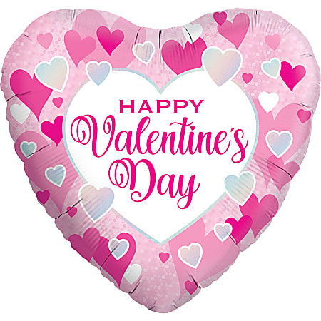 Amscan Love Foil Balloon, Heart, 18", Valentine Floating Heart Holographic