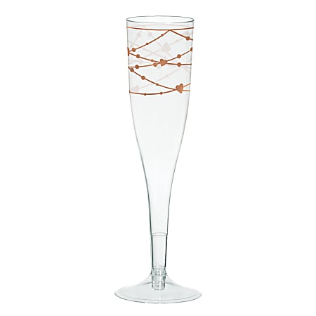 Amscan Navy Bride Champagne Glasses, 5.5 Oz, Clear, Pack Of 16 Glasses