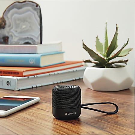 Verbatim Portable Bluetooth Speaker System - Black - 100 Hz to 20 kHz - TrueWireless Stereo - Battery Rechargeable - 1 Pack