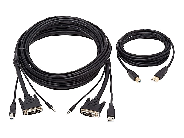 Tripp Lite DVI KVM Cable Kit DVI USB 3.5mm Audio 3xM/3xM+USB M/M Black 10ft - 60 MB/s - Supports up to 2560 x 1600 - Black