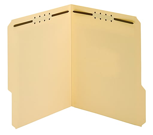 Office Depot® Brand File Folders With Fasteners, 3/4" Expansion, 8 1/2" x 11", Letter, Manila, Box of 25