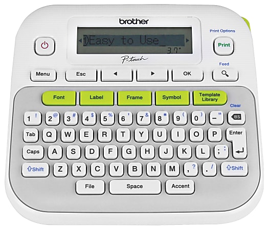 Brother P-touch One-Touch 2.3 Easy-to-Use Label Maker Gray/White PTD210 