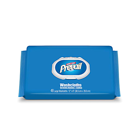 Prevail® Disposable Washcloths, Press & Pull Softpak, 12" x 8", Pack Of 48
