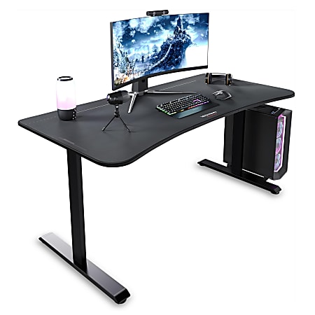 RESPAWN 1063 Gaming Desk - 63in Computer Desk With Mouse Pad, PC Workstation With Cable Management, Home Office Gaming Table - Black