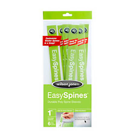 Wilson Jones® EasySpine™ Sleeves For View Binders, 1 1/2", W35514, Pack Of 6