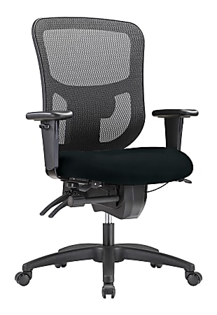 WorkPro® 9500XL Series Big & Tall Ergonomic Mesh/Antimicrobial Vinyl Mid-Back Chair, Black/Black, BIFMA Compliant