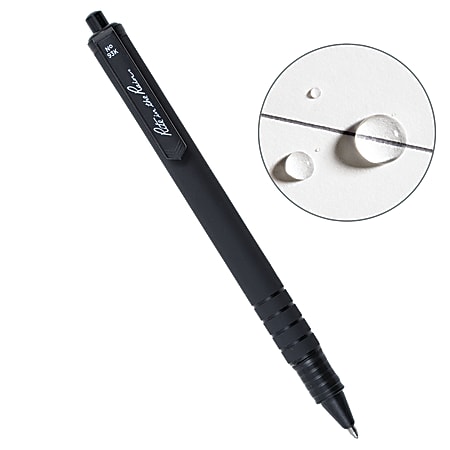 Rite in the Rain® All-Weather Durable Clicker Pen, Medium Point, 1.0 mm, Black Barrel, Black Ink