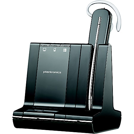 Plantronics Savi W745-M Headset - Mono - Wireless - DECT - 350 ft - Over-the-ear, Behind-the-neck, Over-the-head - Monaural - In-ear - Noise Cancelling Microphone