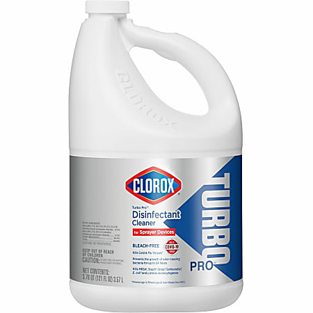 Clorox Turbo Pro Disinfectant Cleaner for Sprayer Devices - 121 fl oz (3.8 quart) - Fresh ScentBottle - 3 / Carton - Bleach-free, Versatile, Antibacterial - White