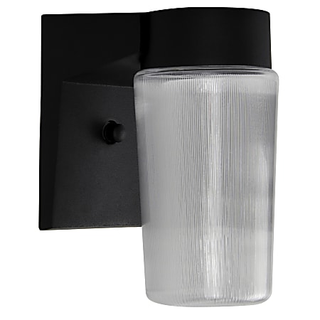Luminance LED Cylinder Porch Fixture, 9 Watts, 4000K/Cool White, 850 Lumen, Black/Clear Prismatic Lens
